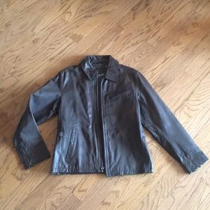 Eddie Bauer men’s brown leather jacket